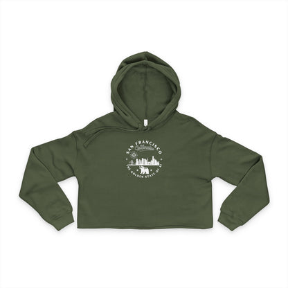 San Francisco CA The Golden State of AI - Women Cropped Hoodie