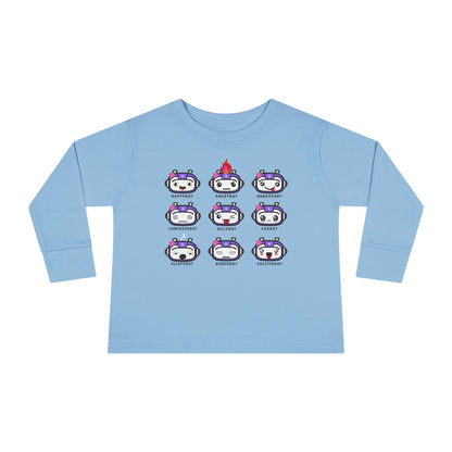 Toddler Robot Emotions (Girl) - Long Sleeve Tee