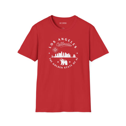 Los Angeles CA The Golden State of AI - Unisex Softstyle Tee