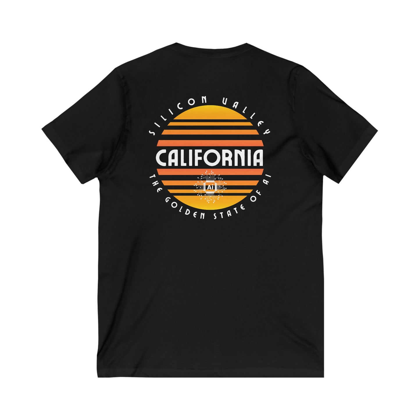 California The Golden State of AI - Unisex V-Neck Tee