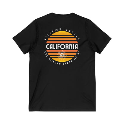 California The Golden State of AI - Unisex V-Neck Tee