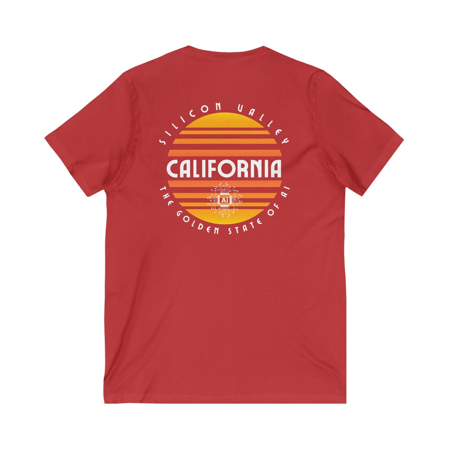 California The Golden State of AI - Unisex V-Neck Tee