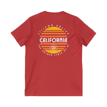 California The Golden State of AI - Unisex V-Neck Tee