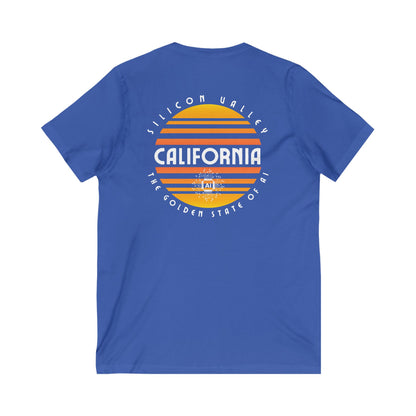 California The Golden State of AI - Unisex V-Neck Tee