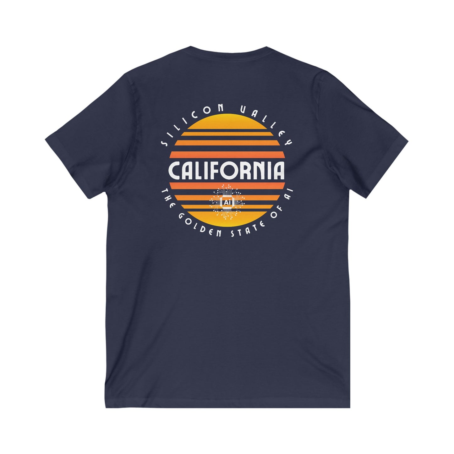 California The Golden State of AI - Unisex V-Neck Tee