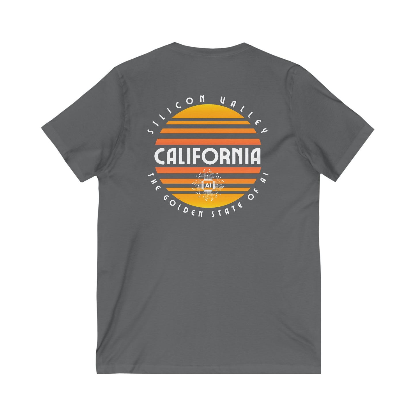 California The Golden State of AI - Unisex V-Neck Tee