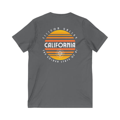California The Golden State of AI - Unisex V-Neck Tee