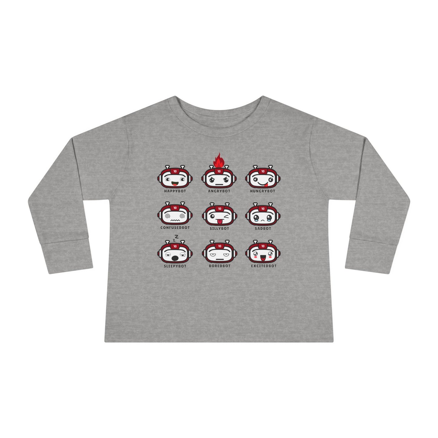 Toddler Robot Emotions Long Sleeve Tee