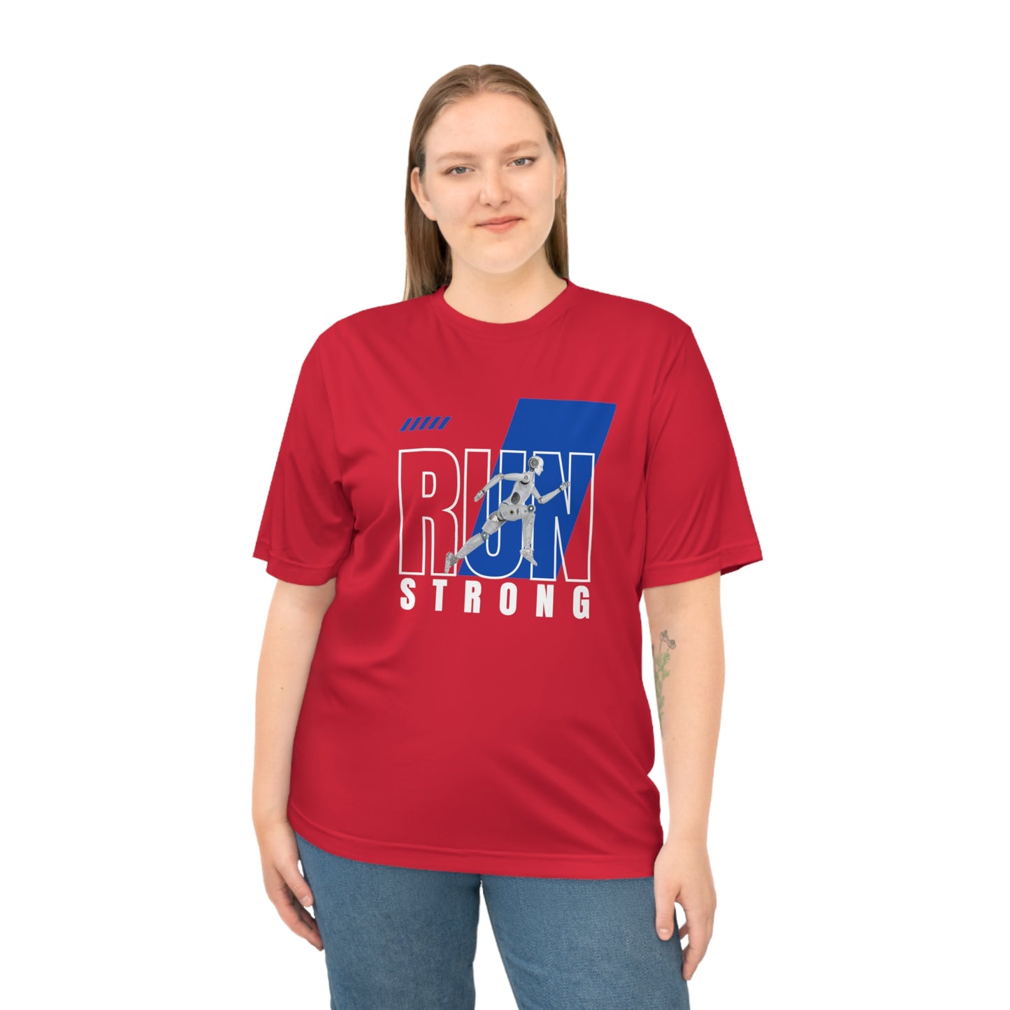 "Run Strong" Performance Unisex T-Shirt