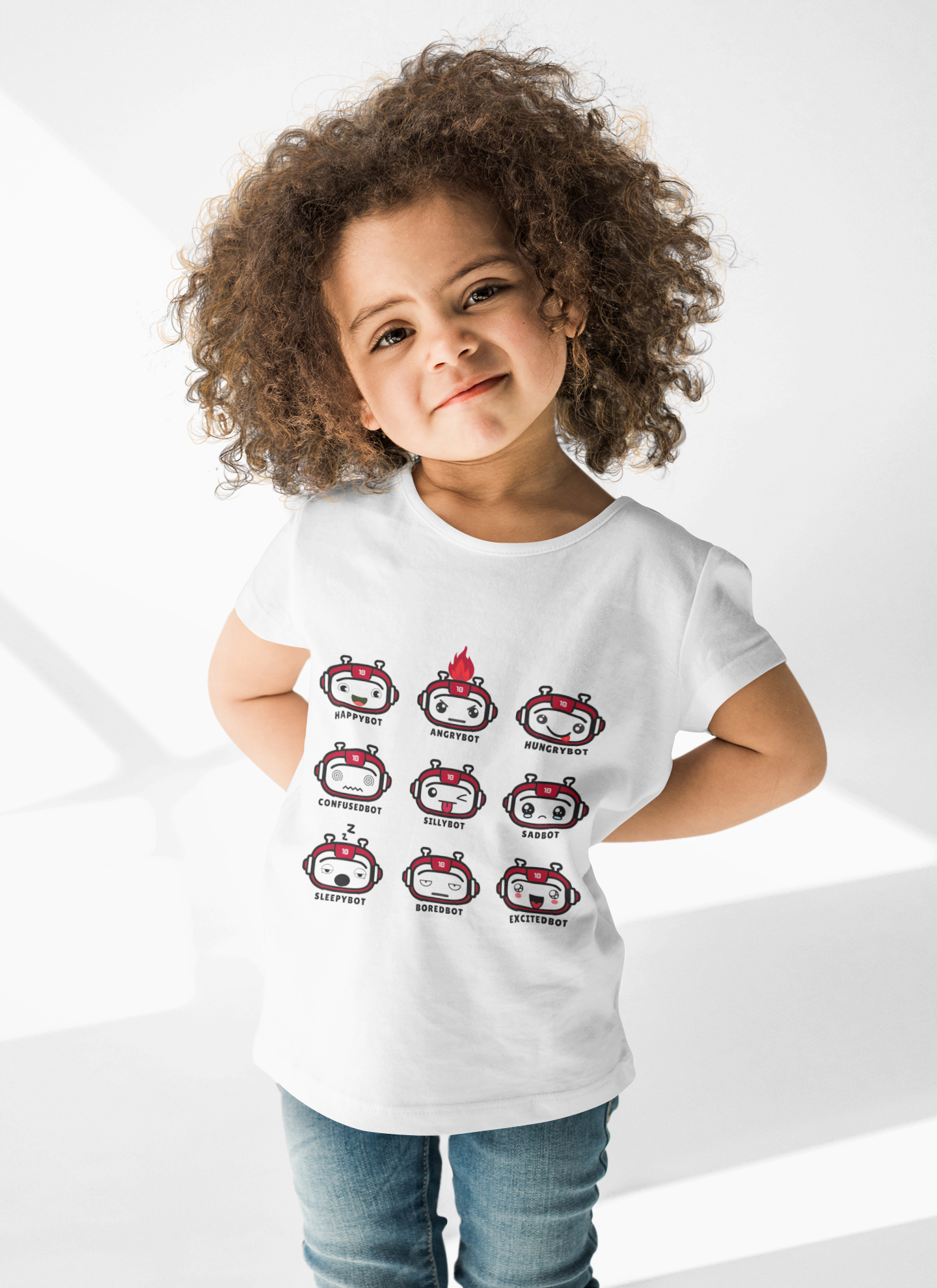 Toddler Robot Emotions Short Sleeve Tee