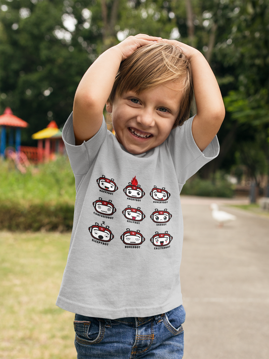 Toddler Robot Emotions Short Sleeve Tee