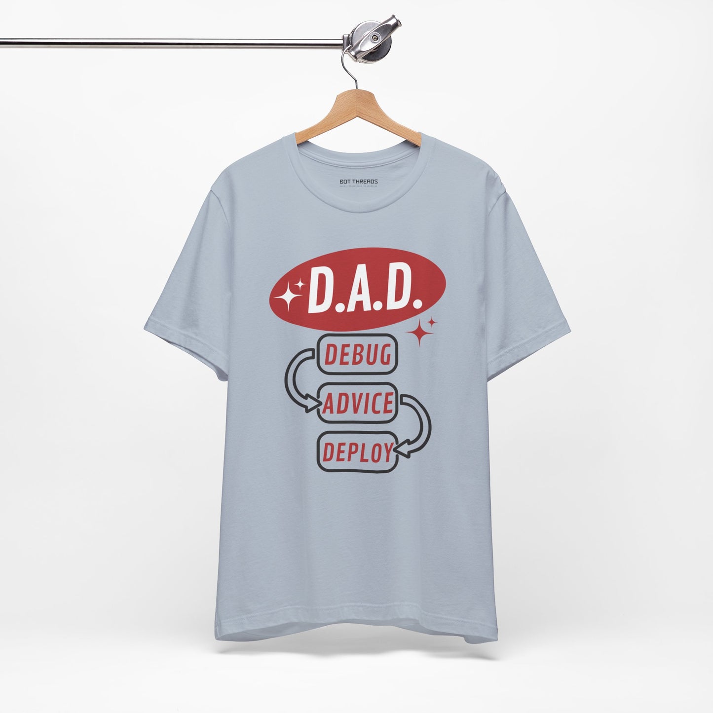 Funny Dad Debug Advice Deploy T-Shirt | Unisex Short Sleeve Tee