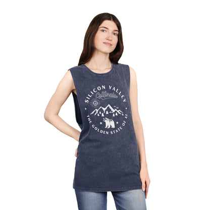 Silicon Valley CA The Golden State of AI - Unisex Stonewash Tank Top