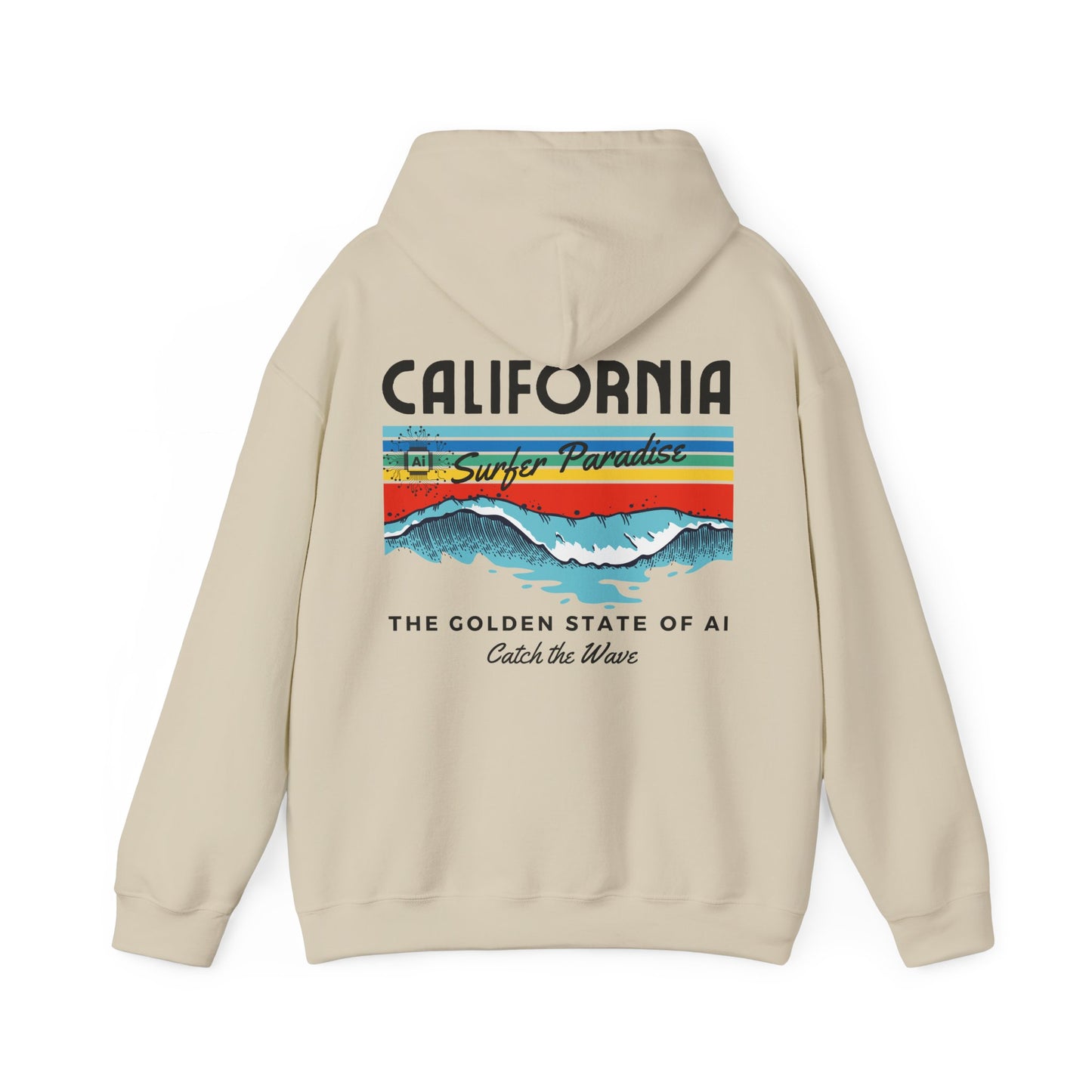 Catch the Wave CA The Golden State of AI - Perfect for AI Tech Beach Lovers & Adventure Seekers