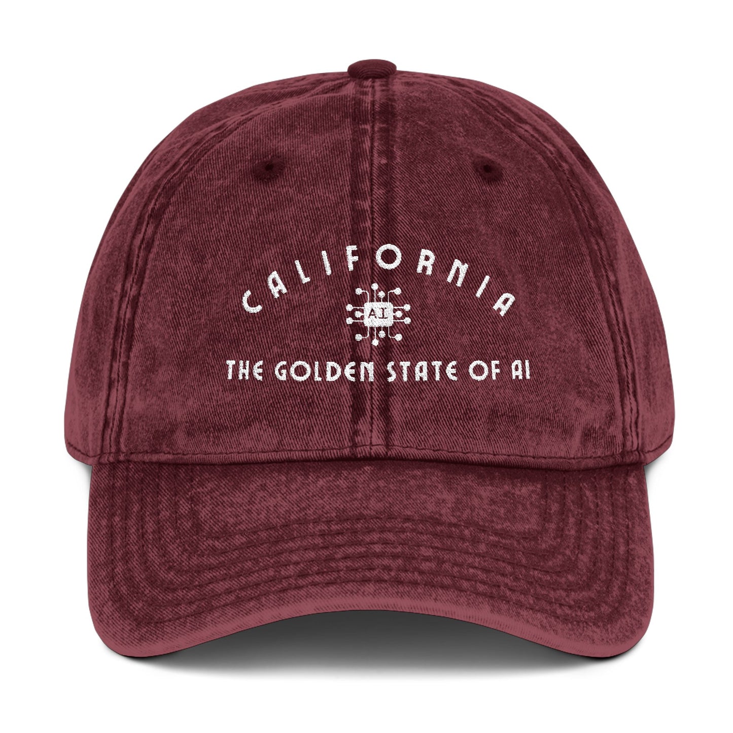 California Golden State of AI Vintage Cap - Embroidered Adjustable Baseball Hat