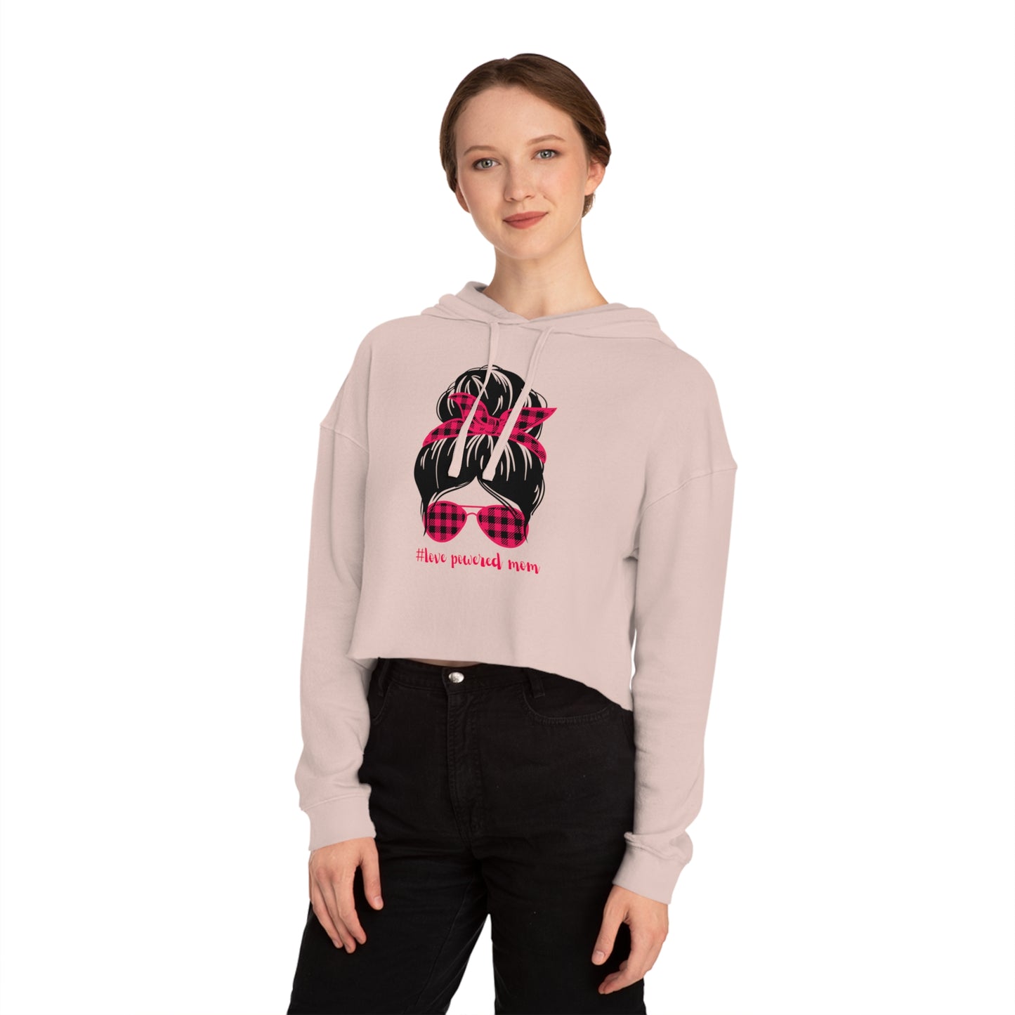 Women's Cropped Hoodie - LovePowered Mom