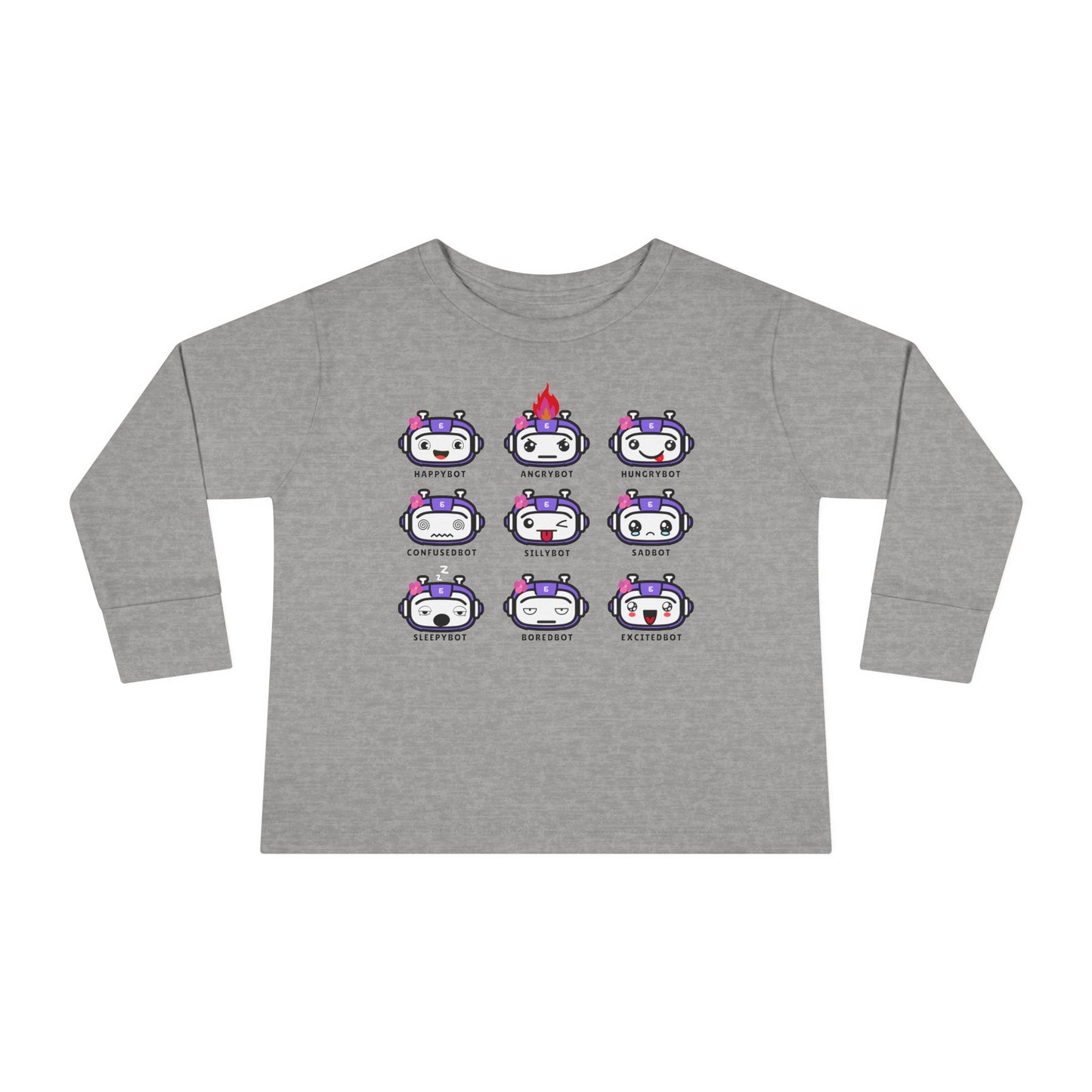 Toddler Robot Emotions (Girl) - Long Sleeve Tee