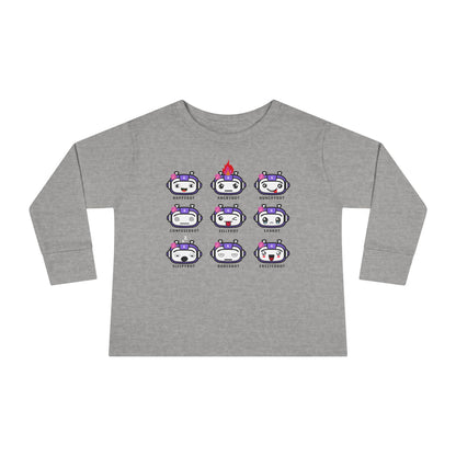 Toddler Robot Emotions (Girl) - Long Sleeve Tee