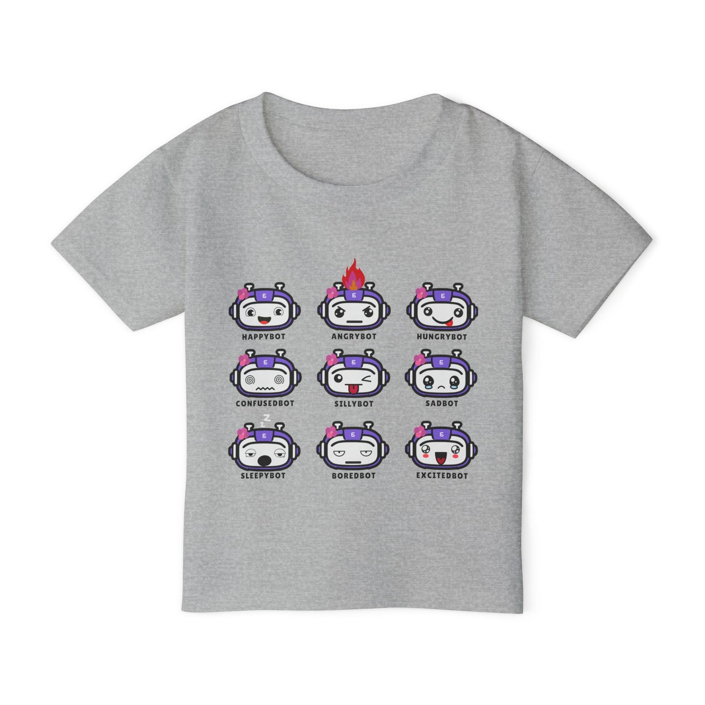 Toddler Robot Emotions (Girl) Short Sleeve Tee