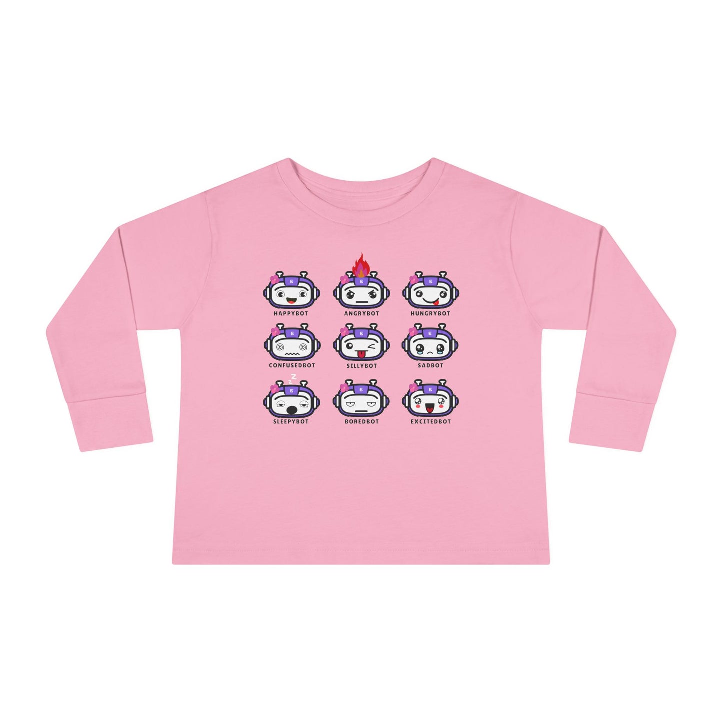 Toddler Robot Emotions (Girl) - Long Sleeve Tee