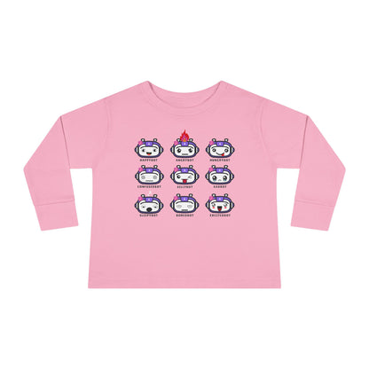 Toddler Robot Emotions (Girl) - Long Sleeve Tee