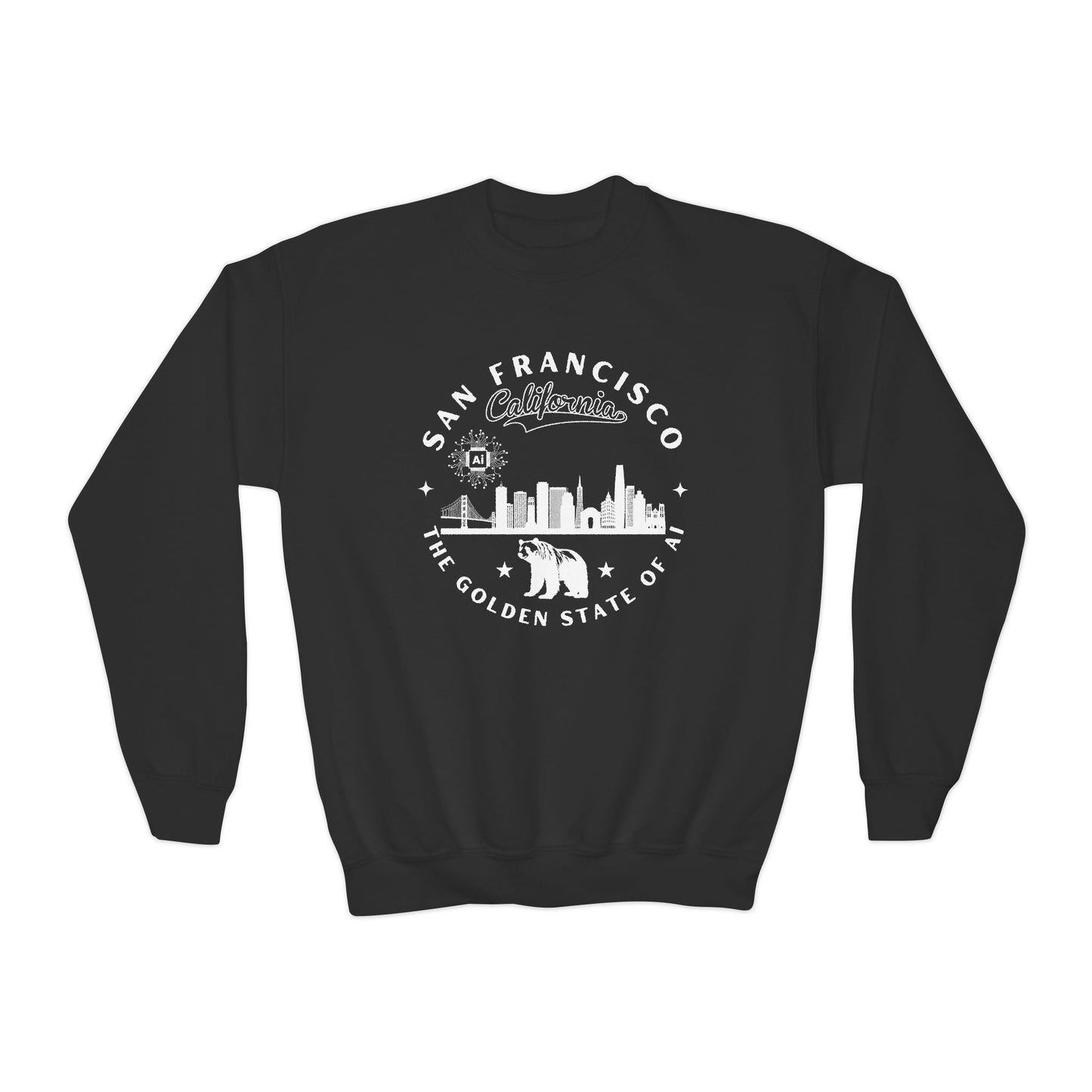San Francisco CA The Golden State of AI Youth Crewneck