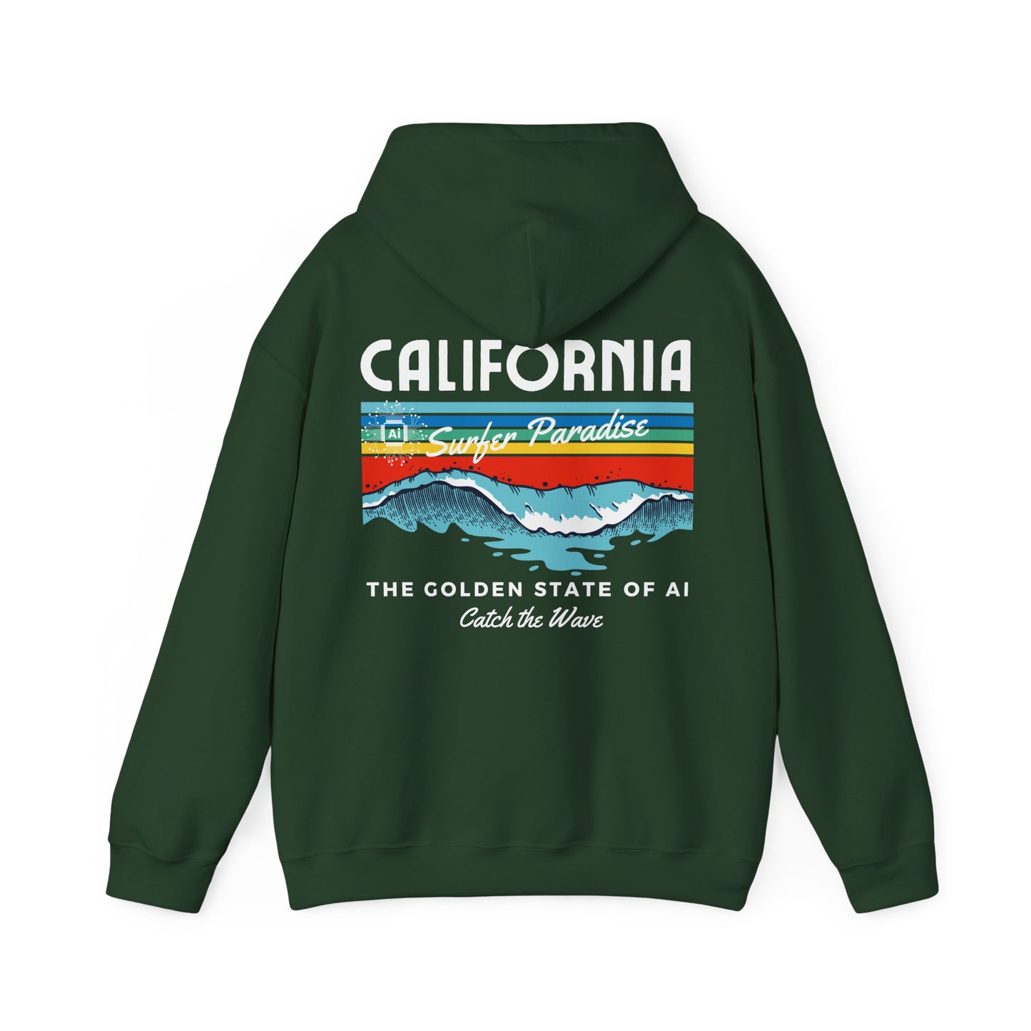 Catch the Wave CA The Golden State of AI - Perfect for AI Tech Beach Lovers & Adventure Seekers
