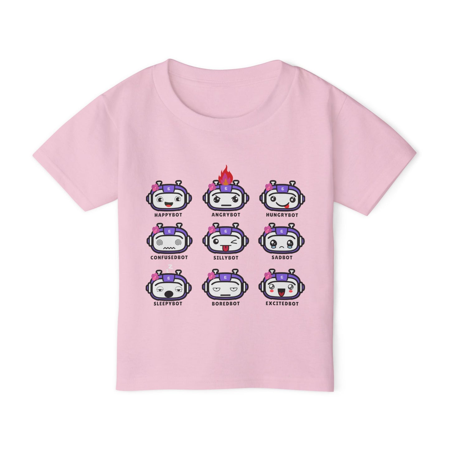 Toddler Robot Emotions (Girl) Short Sleeve Tee