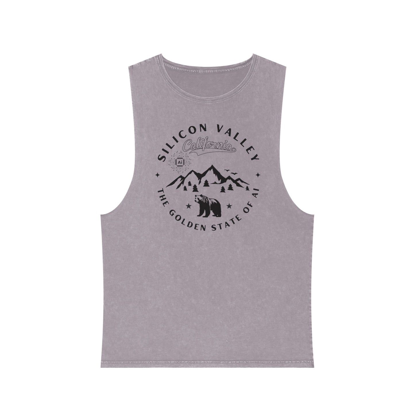 Silicon Valley CA The Golden State of AI - Unisex Stonewash Tank Top