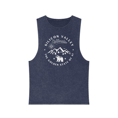 Silicon Valley CA The Golden State of AI - Unisex Stonewash Tank Top