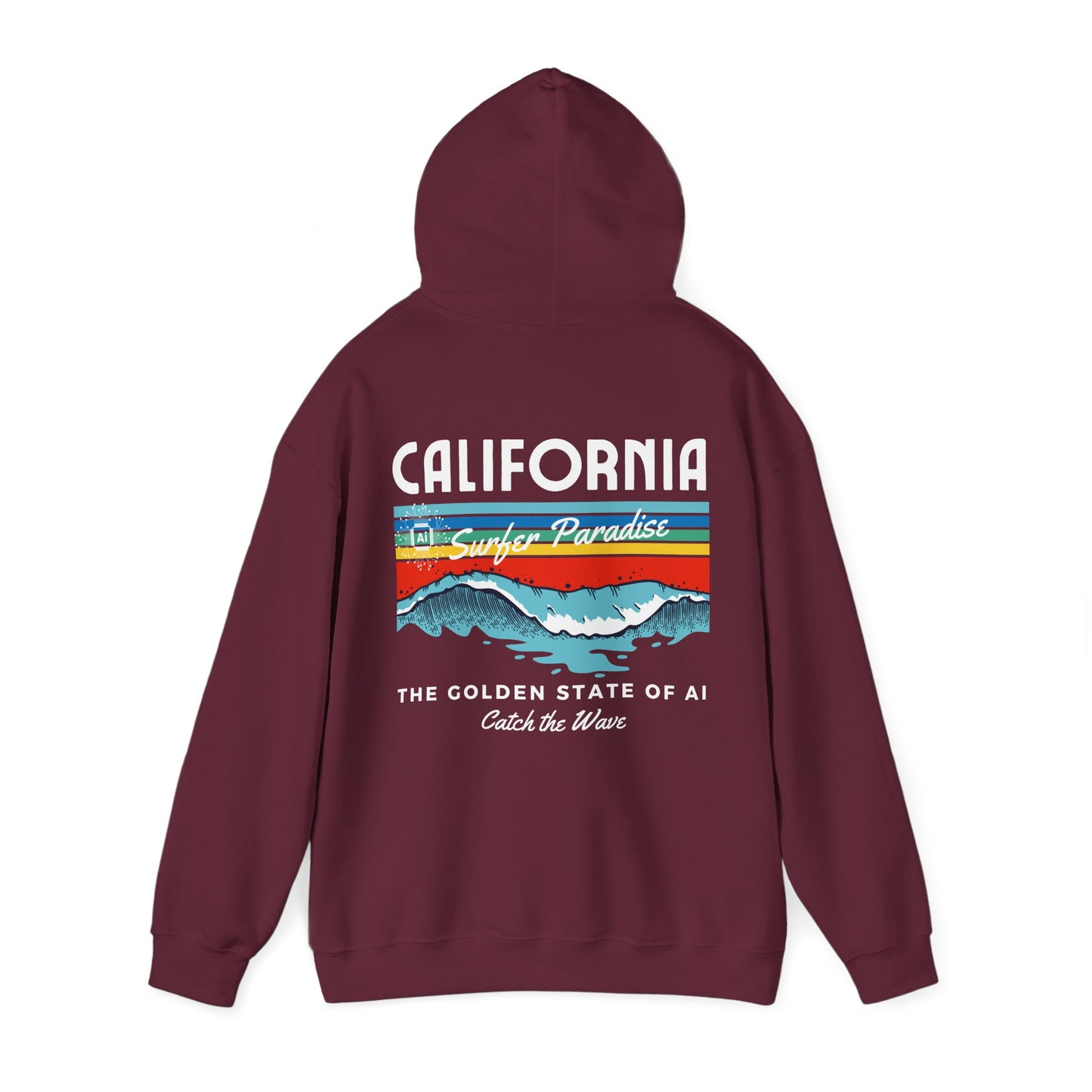 Catch the Wave CA The Golden State of AI - Perfect for AI Tech Beach Lovers & Adventure Seekers