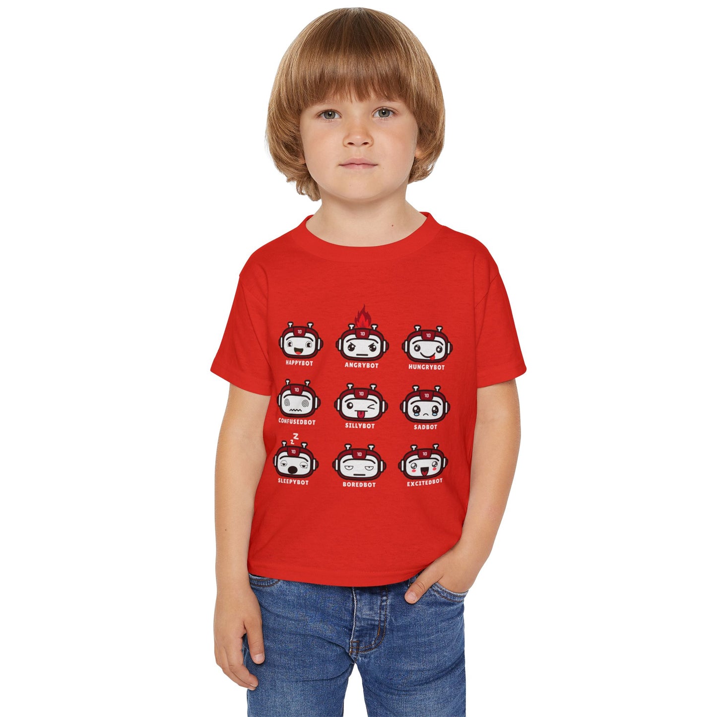 Toddler Robot Emotions Short Sleeve Tee