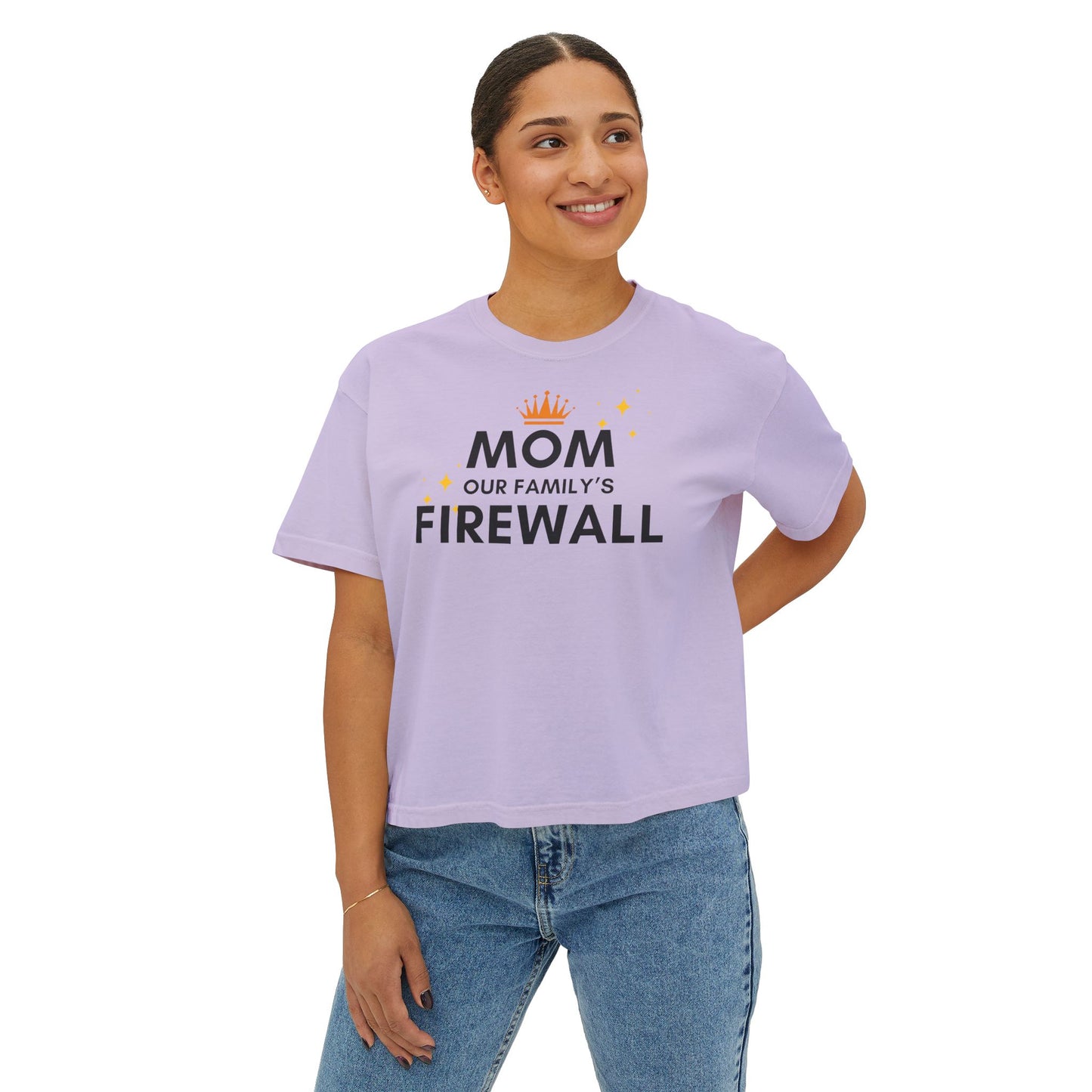 Mom, Our Family's Firewall Boxy Trendy Tee