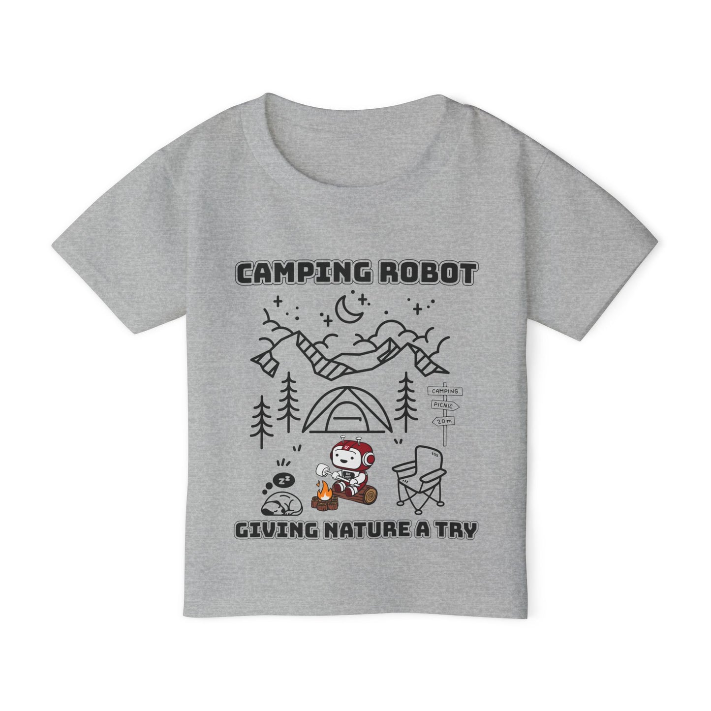 Camping Robot Toddler Tee Shirt