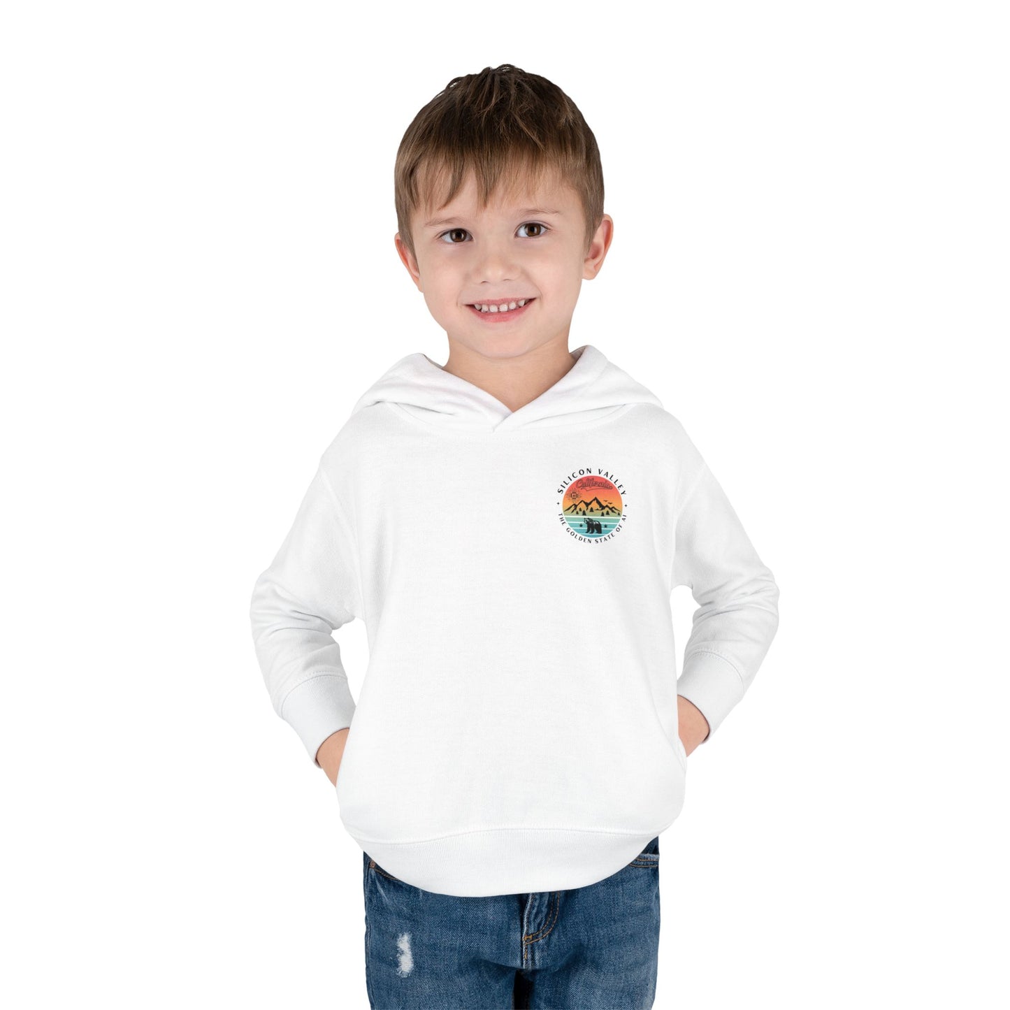 Silicon Valley CA The Golden State of AI - Toddler Tech Themed Hoodie