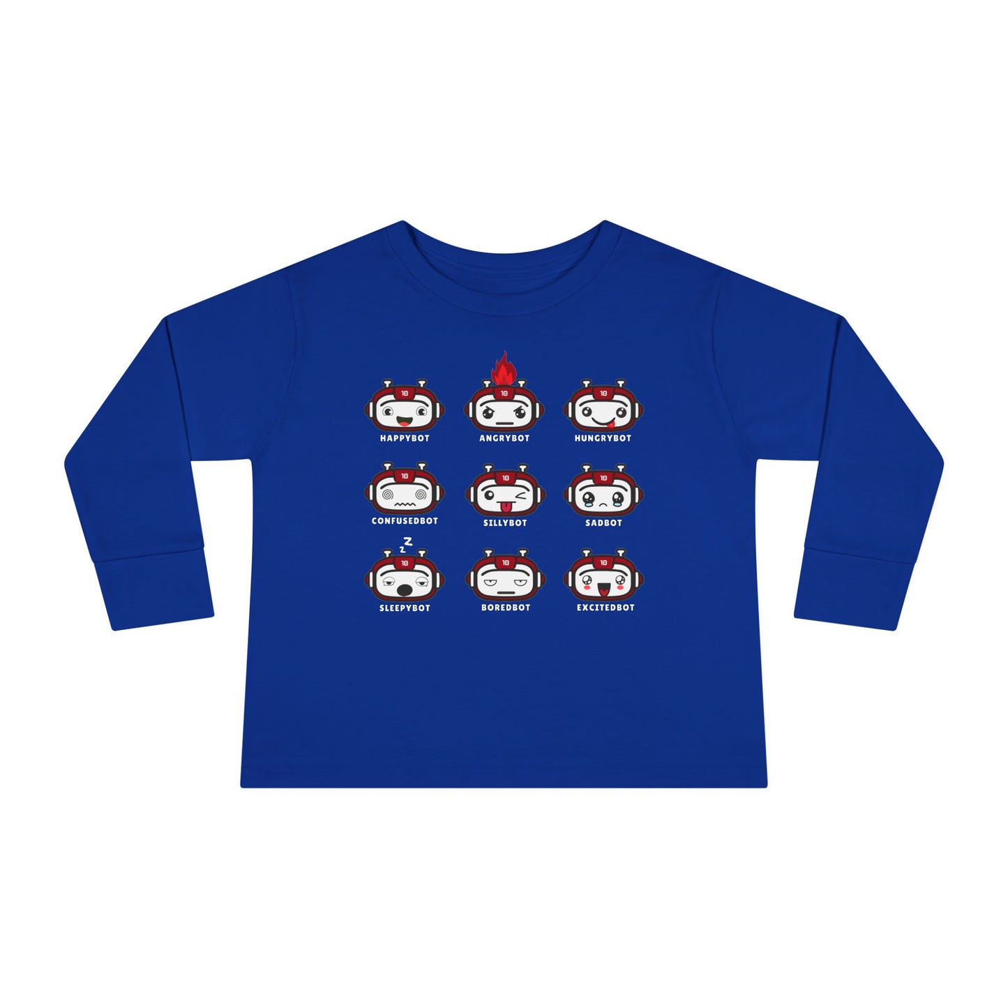 Toddler Robot Emotions Long Sleeve Tee