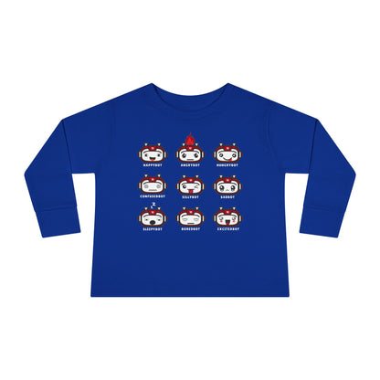 Toddler Robot Emotions Long Sleeve Tee