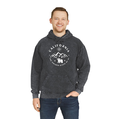California Golden State of AI Mineral Wash Hoodie - Cozy Graphic Sweatshirt