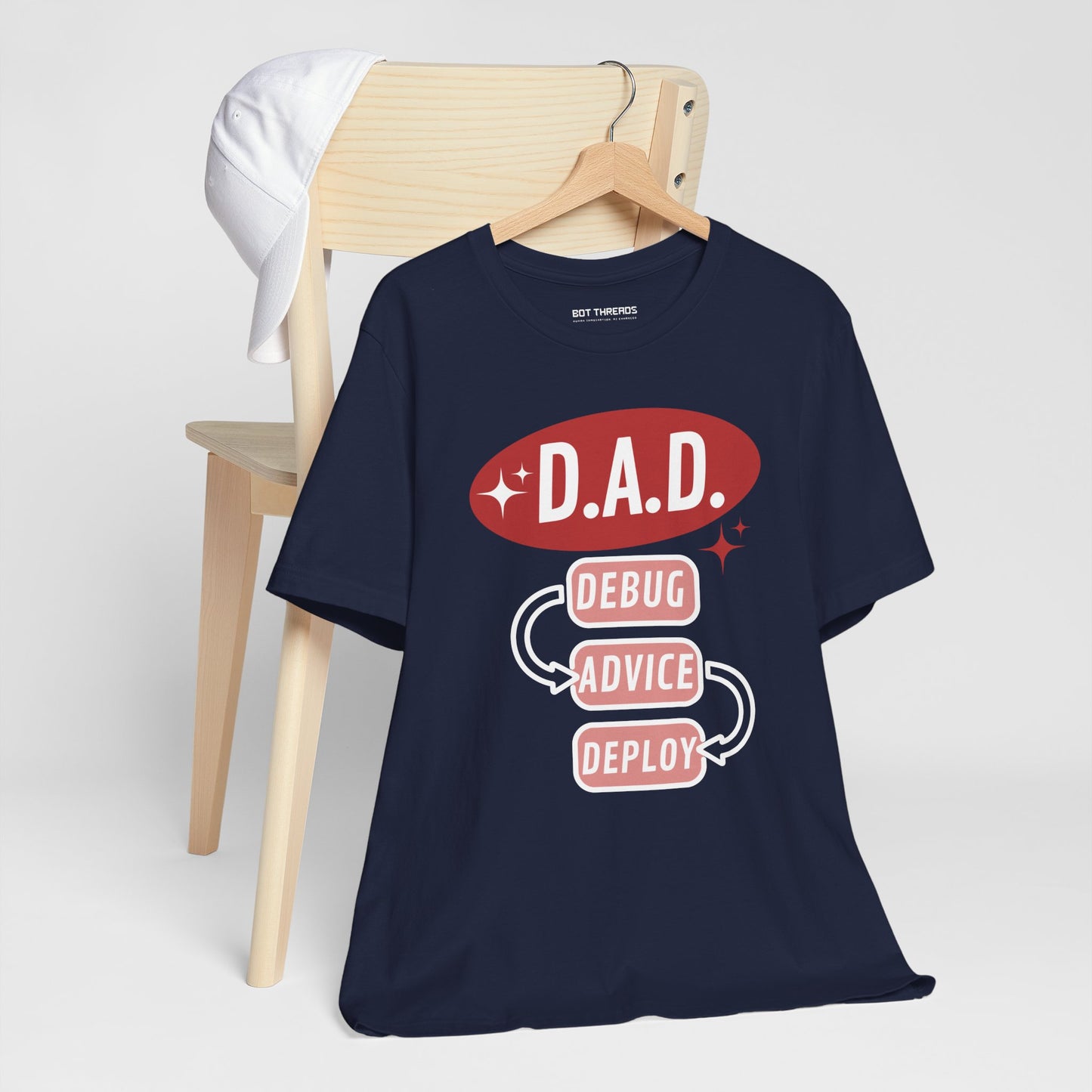 Funny Dad Debug Advice Deploy T-Shirt | Unisex Short Sleeve Tee