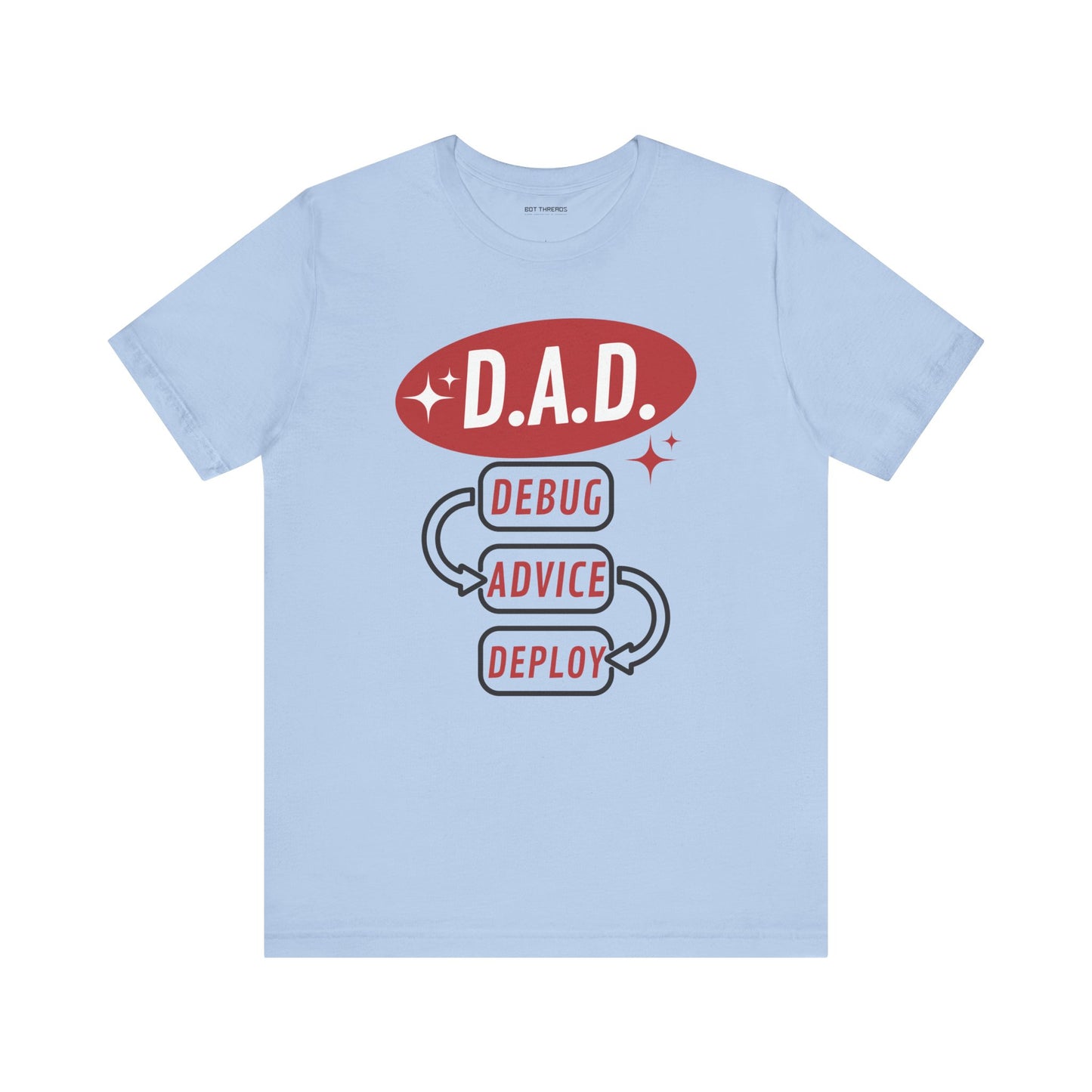 Funny Dad Debug Advice Deploy T-Shirt | Unisex Short Sleeve Tee