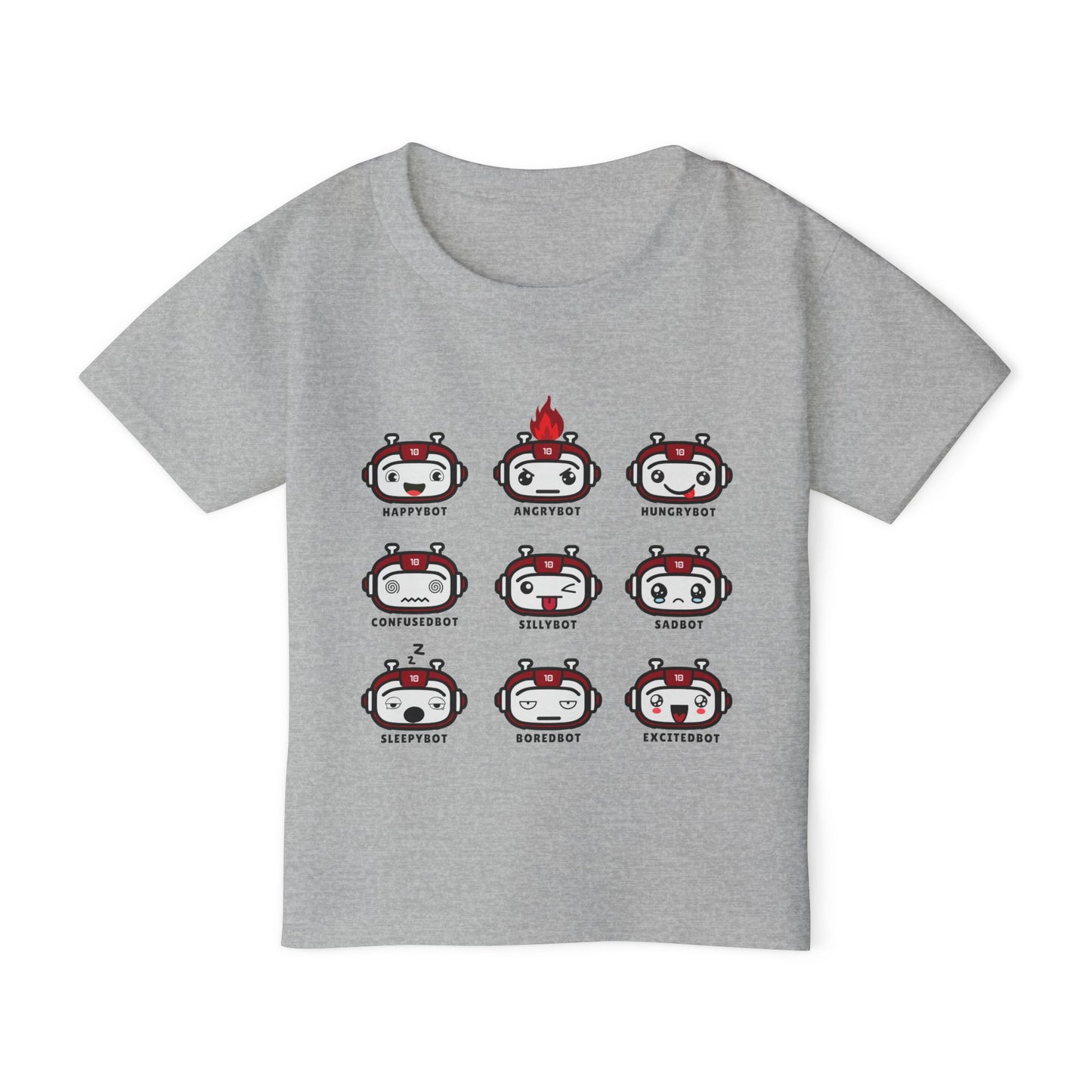 Toddler Robot Emotions Short Sleeve Tee
