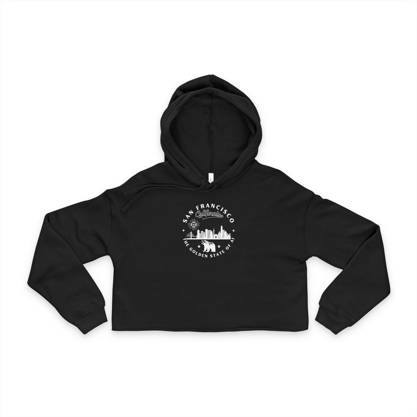 San Francisco CA The Golden State of AI - Women Cropped Hoodie