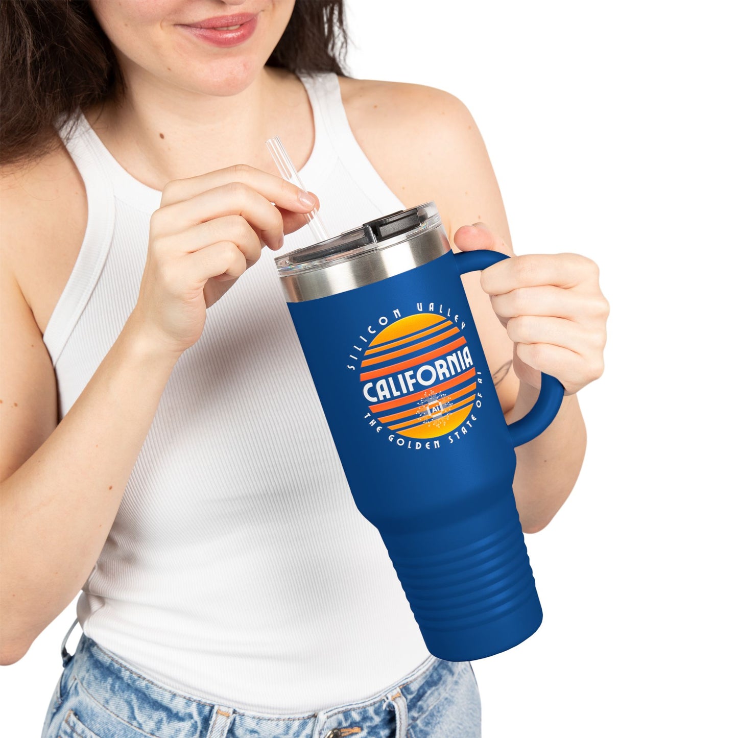 Silicon Valley CA The Golden State of AI - Travel Mug - 40oz with Straw