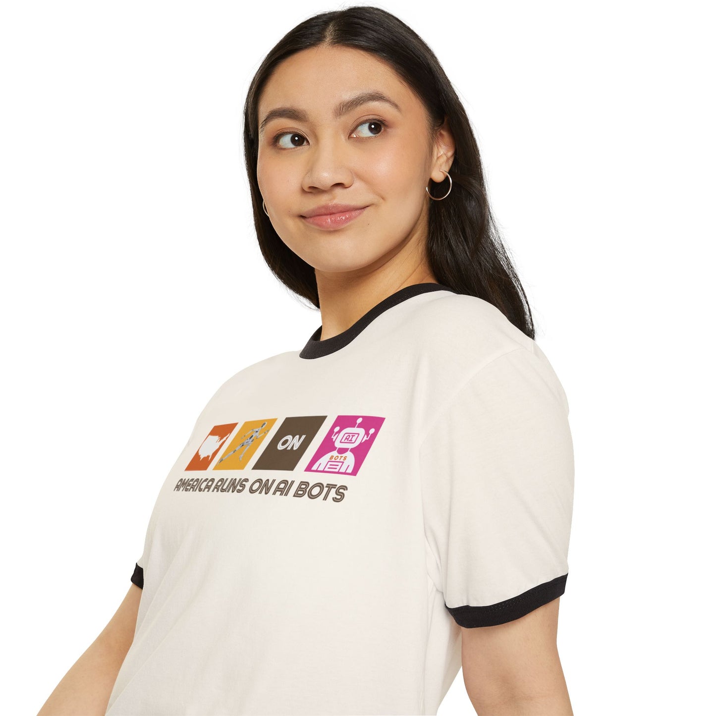 America Runs on AI Bots - Retro Unisex Tee