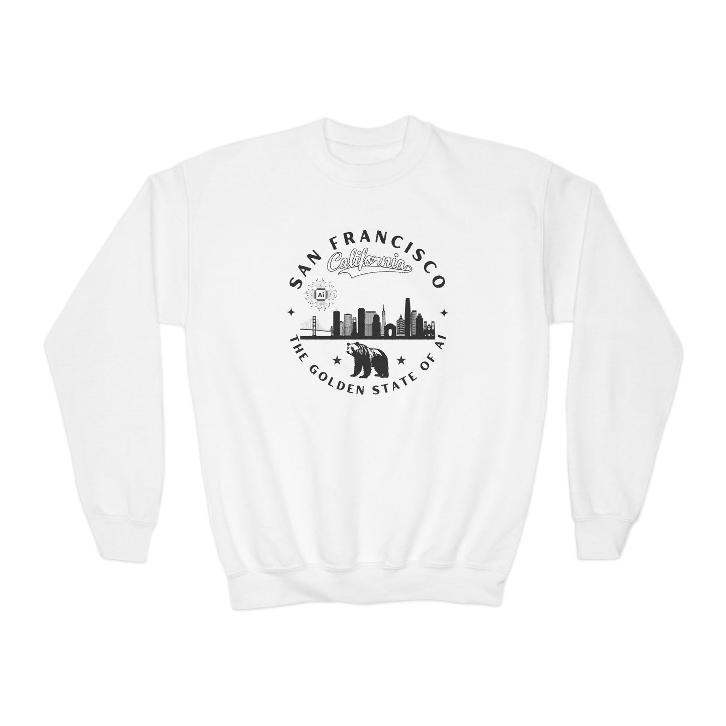 San Francisco CA The Golden State of AI Youth Crewneck