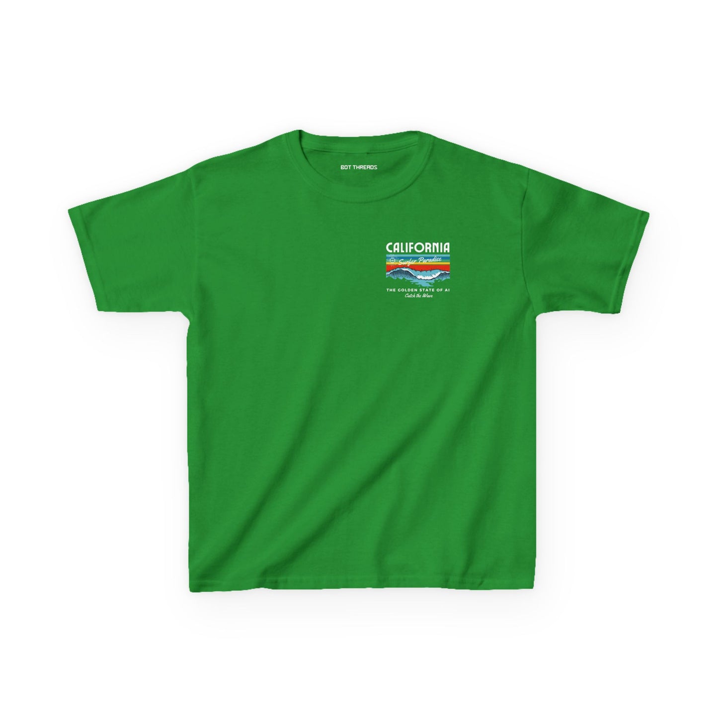 Catch the Wave CA Golden State of AI Themed Kids Heavy Cotton Tee