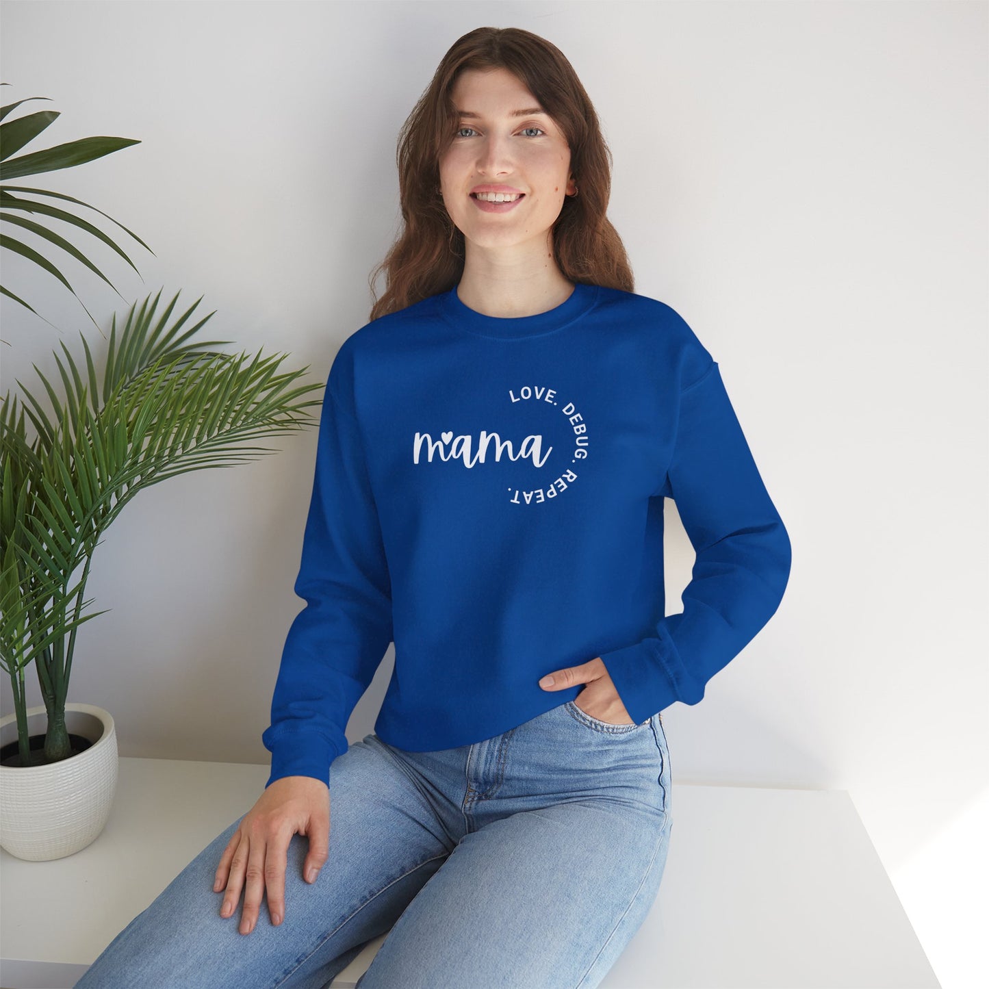 Love. Debug. Repeat. - Cozy Crewneck Sweatshirt