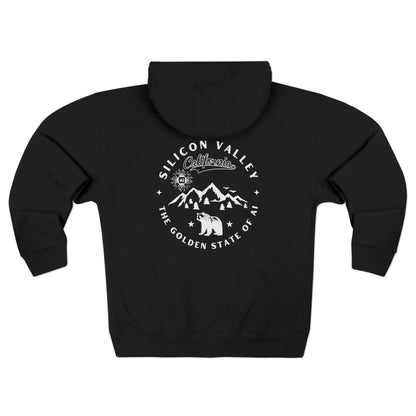 Silicon Valley CA The Golden State of AI - Unisex Zip Hoodie