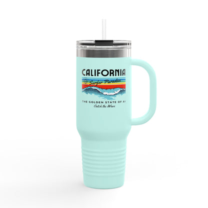 Catch the Wave CAThe Golden State of AI - Insulated Travel Mug 40oz with Straw