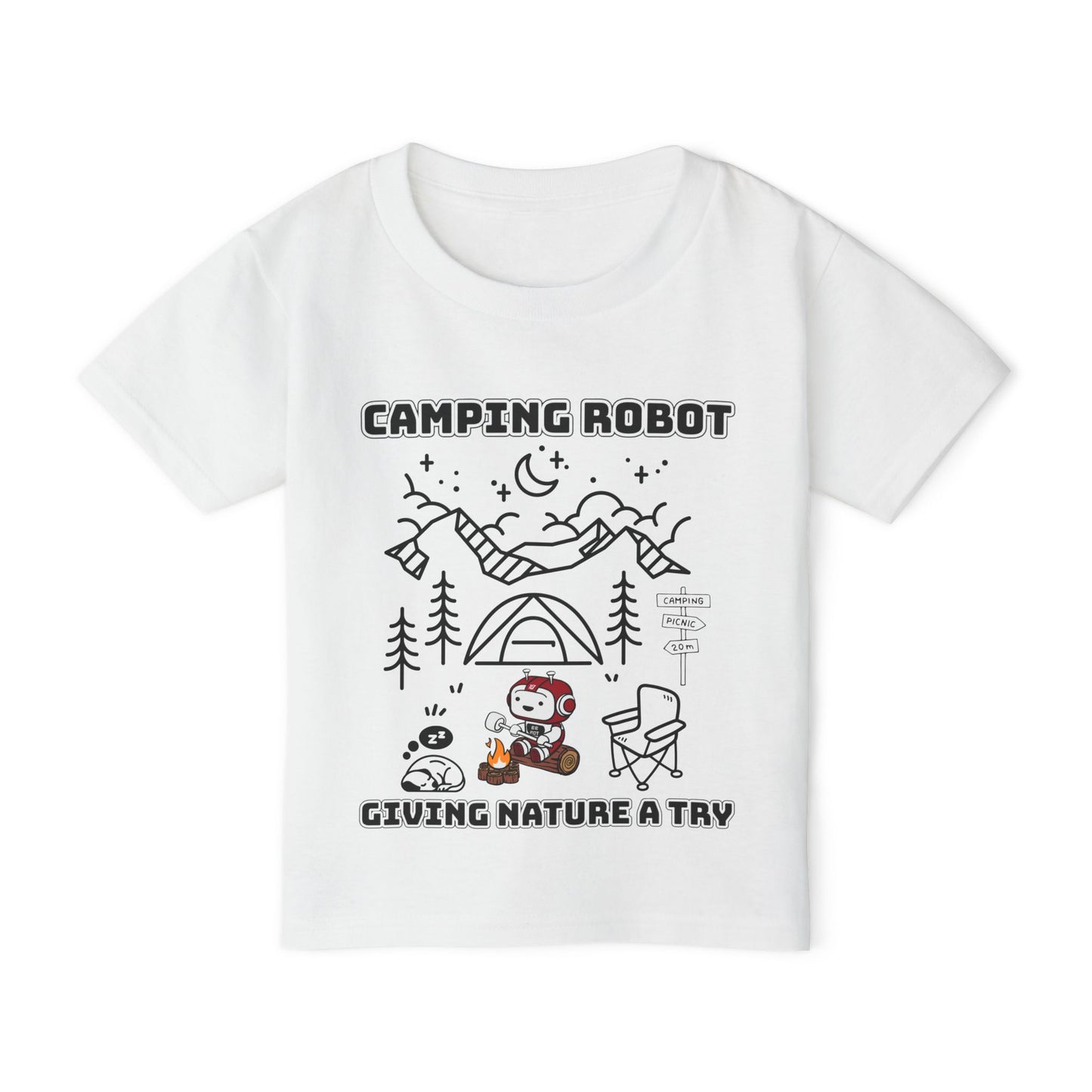 Camping Robot Toddler Tee Shirt